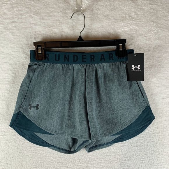 Under Armour Training Shorts Women's XS Dark Cyan Polyester Elastic Waist 6918 - Picture 1 of 6